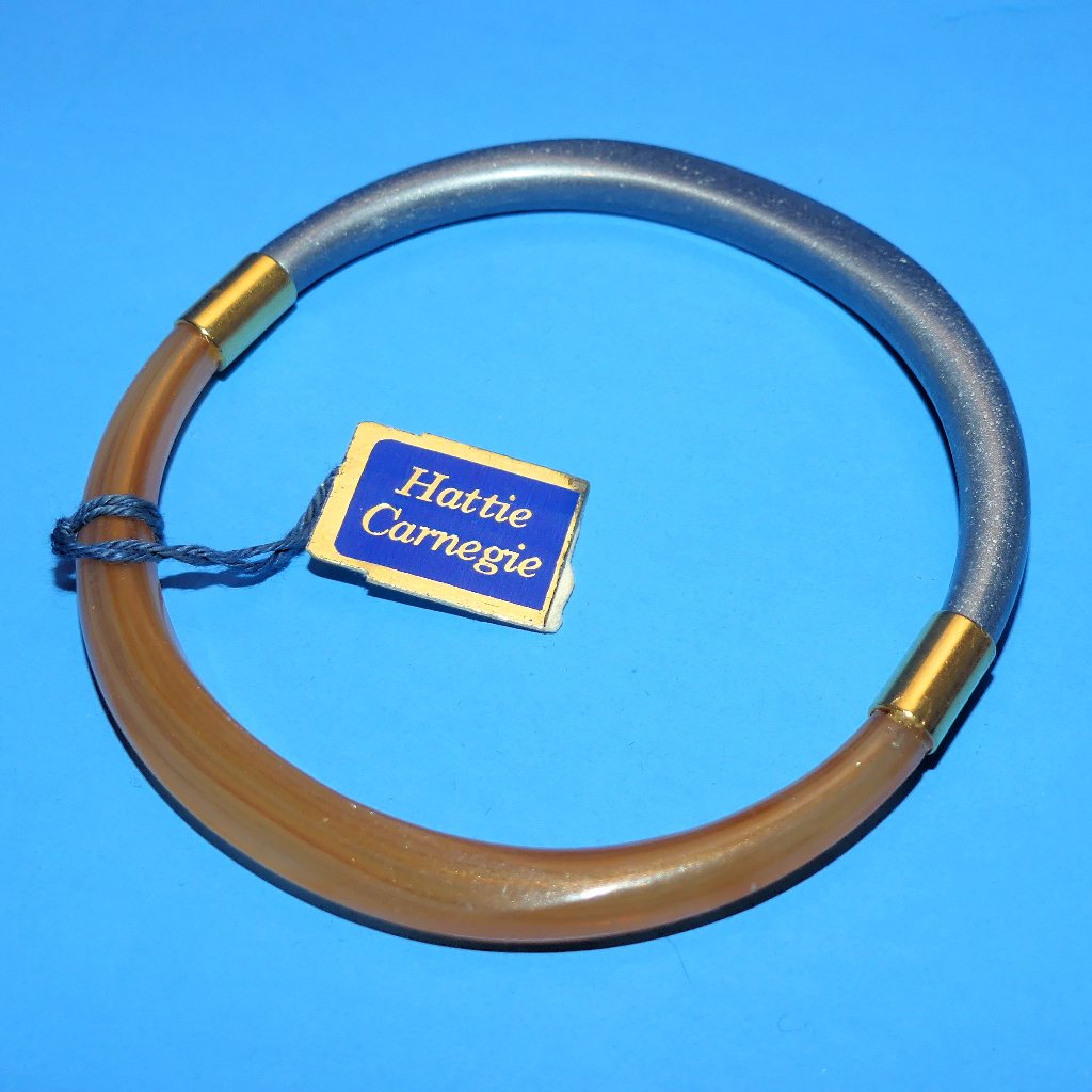 Vintage Hattie Carnegie Bangle Bracelet Blue Gold Tones Nwt With Tags 51$